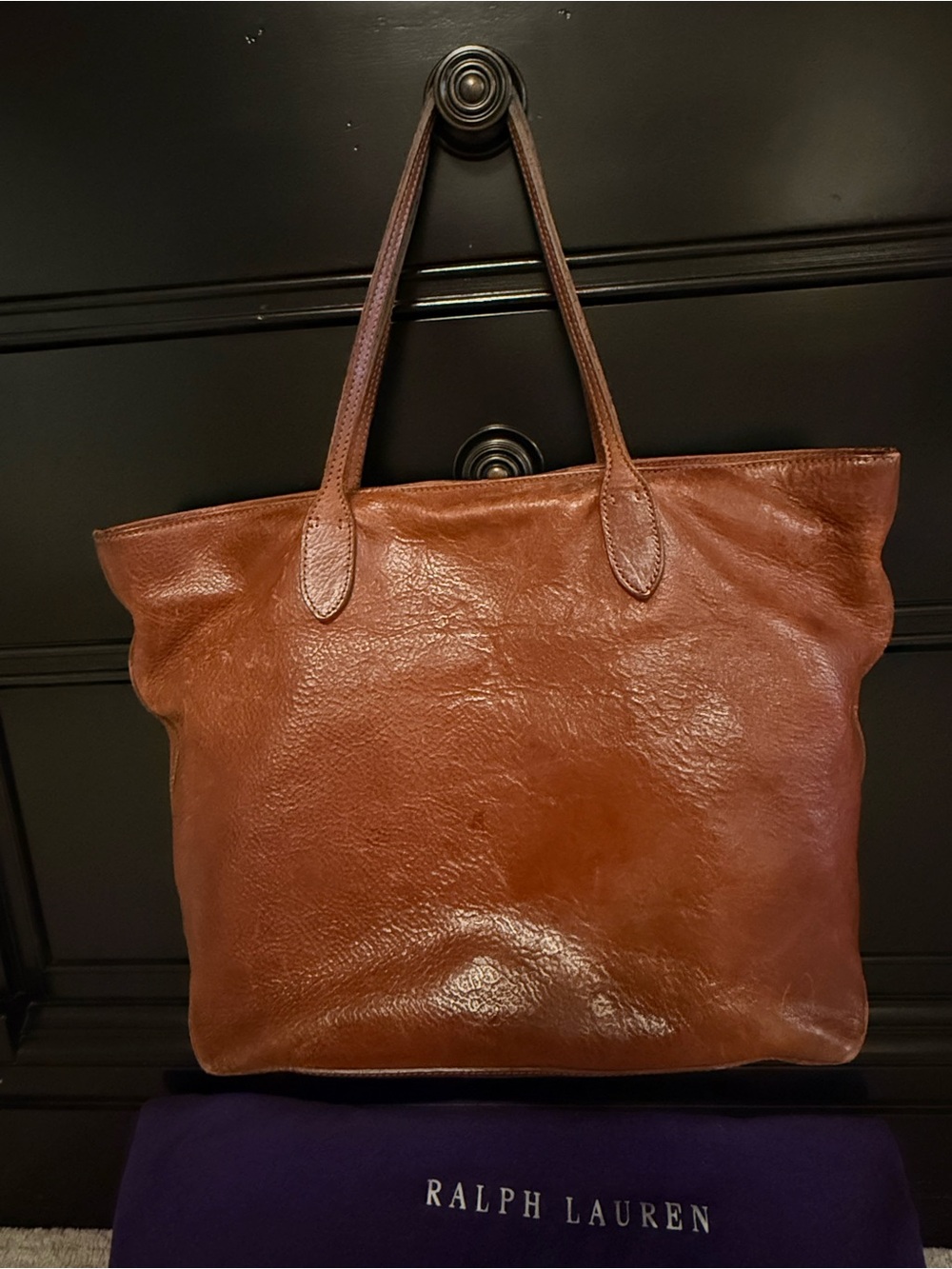 Ralph Lauren Classic Brown Leather Tote Bag - Picture 7 of 13